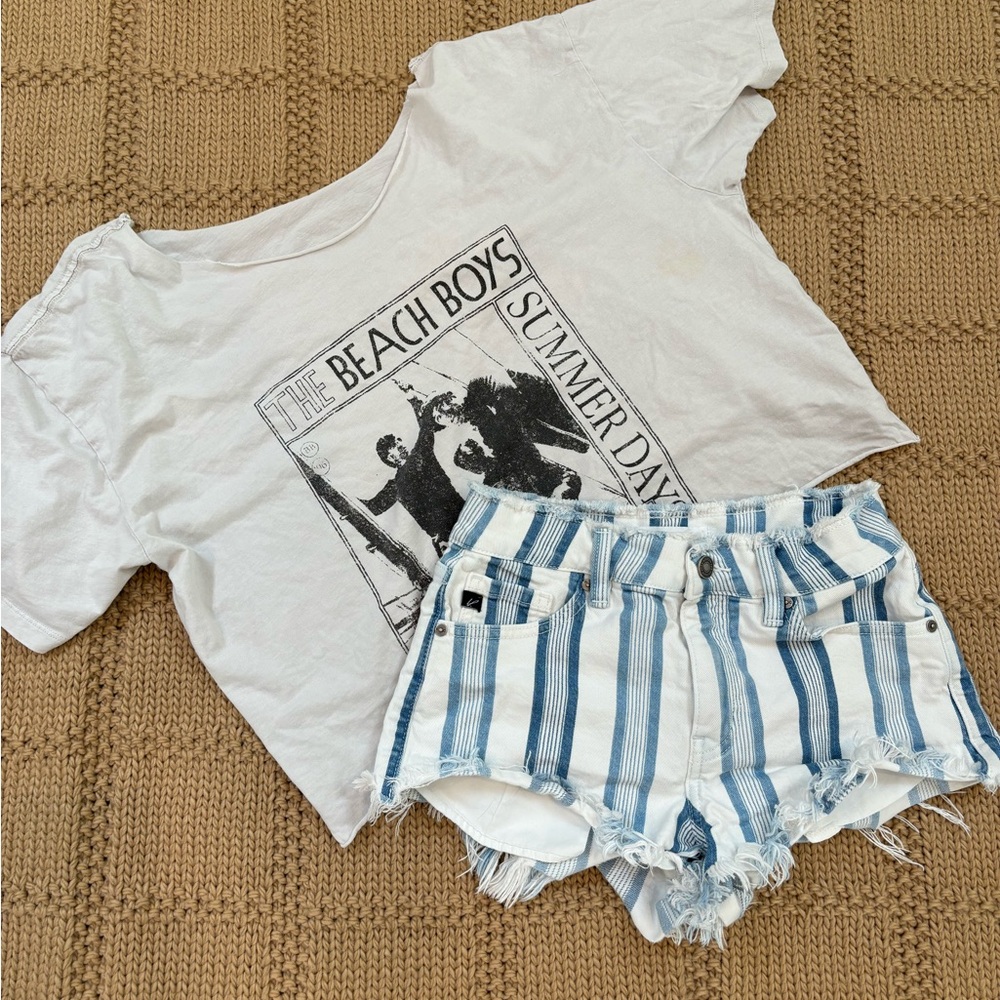 Kancan blue&white striped shorts size 0